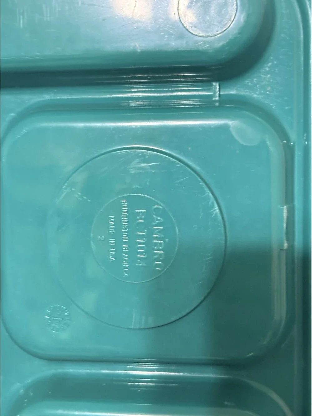 Cambro Set Of 4 Teal Budget 6-Compartment School Tray